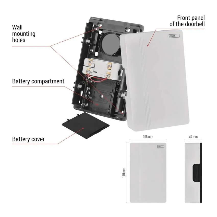 Покупка Дверний дзвінок EMOS P57102 White (P57102)