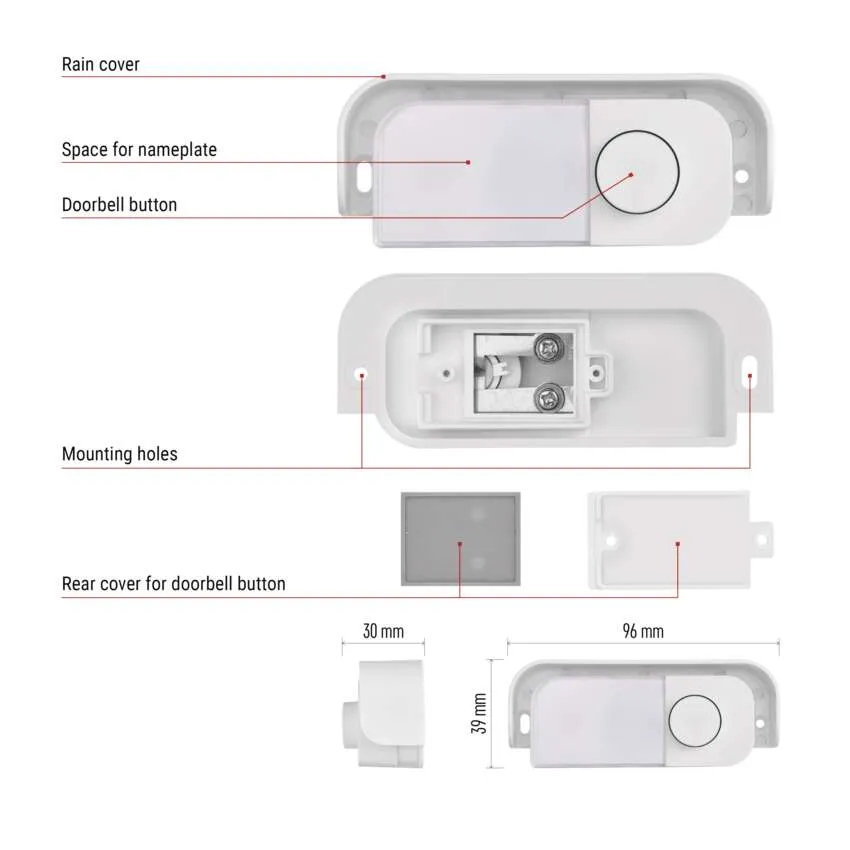 Фото Кнопка EMOS P57000T для дверных звонков P57101/P57102/57001/57002 (P57000T)