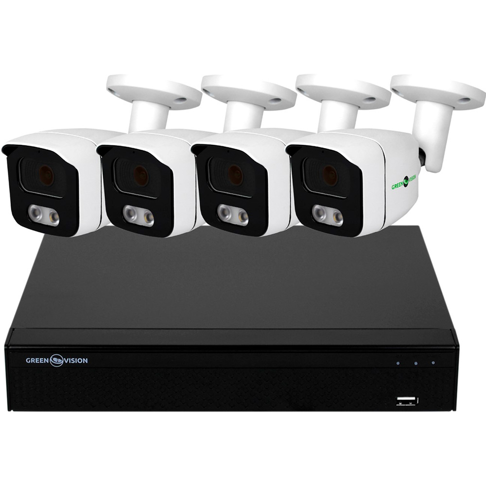 

Комплект видеонаблюдения GREENVISION GV-K-E34/04 5MP (LP14291), Комплект відеоспостереження GV-K-E34/04 5MP