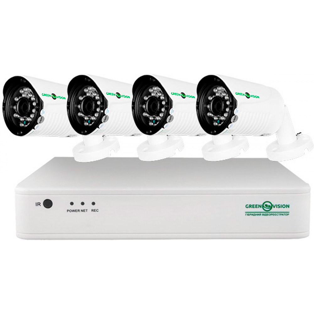 

Комплект видеонаблюдения Green Vision GV-K-S13/04 1080P (LP5525), Комплект відеоспостереження GV-K-S13/04 1080P