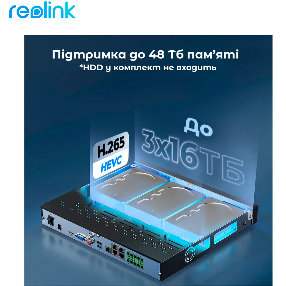 Зовнішній вигляд Мережевий відеореєстратор REOLINK RLN36