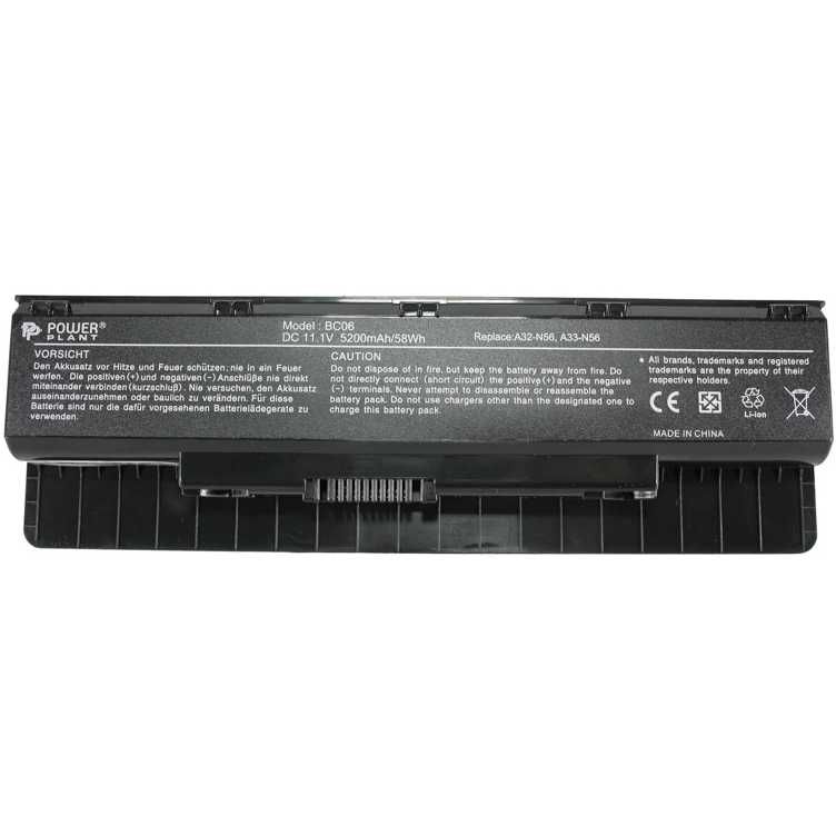 

Аккумулятор POWERPLANT для ноутбука ASUS N46 A32-N56 11.1V 5200mAh (NB00000233), ASUS N46 A32-N56 11.1V 5200mAh