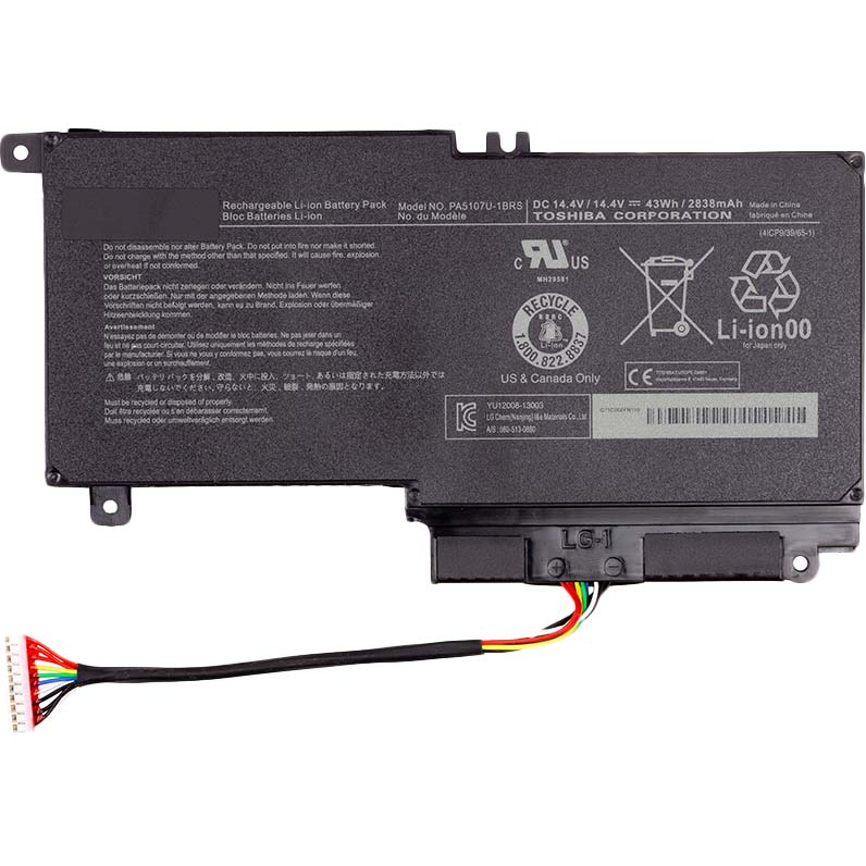 Акумулятор TOSHIBA для ноутбуків TOSHIBA Satellite L55 PA5107U-1BRS/TA5107P9 14.4 V 2838mAh (NB510269)