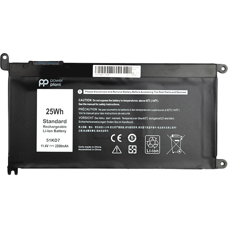 Акумулятор PowerPlant для ноутбуків DELL Chromebook 3180 (51KD7) 11.4 V 2200mAh (NB441266)