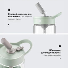 Пляшка для води BUYDEEM Portable Glass Straw Bottle 500мл Cozy Greenish (CD1017-CG)