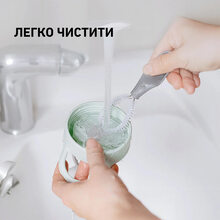 Пляшка для води BUYDEEM Portable Glass Straw Bottle 500мл Cozy Greenish (CD1017-CG)