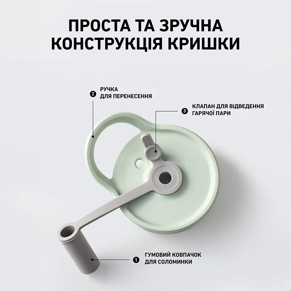 Пляшка для води BUYDEEM Portable Glass Straw Bottle 500мл Cozy Greenish (CD1017-CG) Об'єм 500