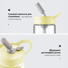 Пляшка для води BUYDEEM Portable Glass Straw Bottle 500мл Mellow Yellow (CD1017-MY)