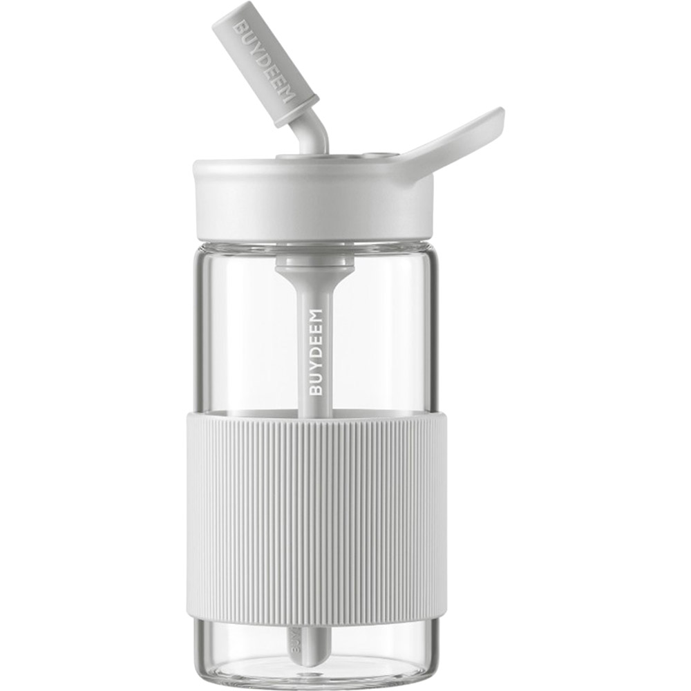 Пляшка для води BUYDEEM Portable Glass Straw Bottle 500мл Oats White (CD1017-OW)