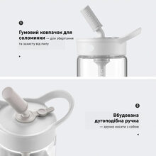 Пляшка для води BUYDEEM Portable Glass Straw Bottle 500мл Oats White (CD1017-OW)