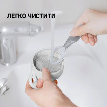 Пляшка для води BUYDEEM Portable Glass Straw Bottle 500мл Oats White (CD1017-OW)