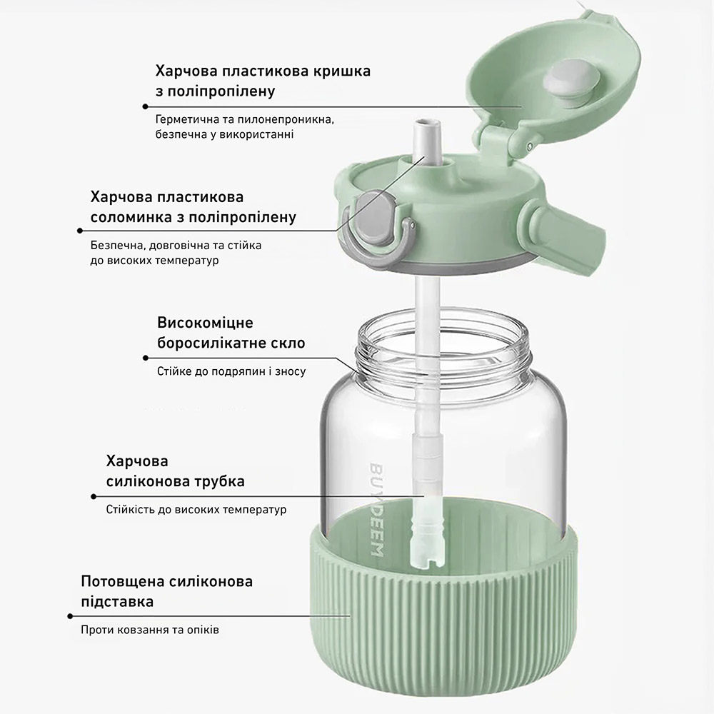 Фото Пляшка для води BUYDEEM 800 мл Cozy Greenish (DG78-CG)