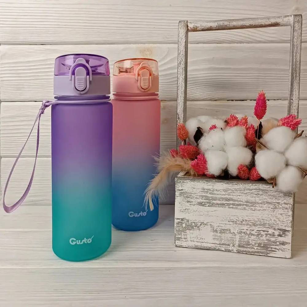 Зовнішній вигляд Пляшка для води GUSTO STEP 450мол Pink (GT-699008-450)