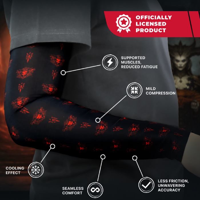 Геймерський рукав BLIZZARD DIABLO IV Lilith's Blood Petals XL Black (FD4SLEEVLILITH0XL) Особливості безшовні