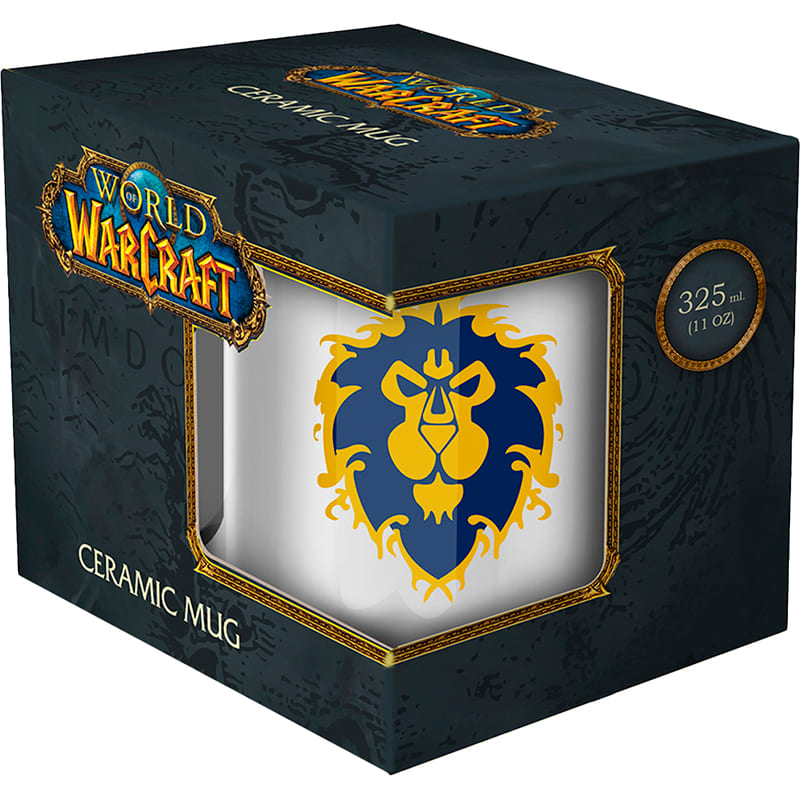 Кружка BLIZZARD WORLD OF WARCRAFT Alliance 325 мл (FWWMUG24BKAll0003) Особенности Огромный герб льва Альянса на обеих сторонах; Поставляется в стильной подарочной коробке