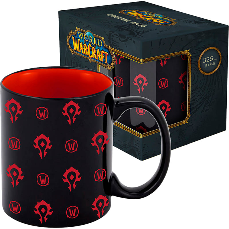 Кружка BLIZZARD WORLD OF WARCRAFT Horde pattern 325 мл (FWWMUG24BKHOR0001) Особенности Повторяющийся узор с эмблемой Орды; Поставляется в стильной подарочной коробке