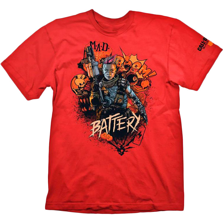 

Футболка Gaya COD Black Ops 4 T-Shirt Battery Red L (GE6301L), Футболка COD "Black Ops 4 T-Shirt Battery Red", L