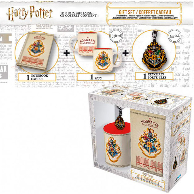 

Подарочный набор HARRY POTTER Hogwarts чашка, брелок и блокнот (ABYPCK140), Подарунковий набір Hogwarts чашка 320 мл, з акс.