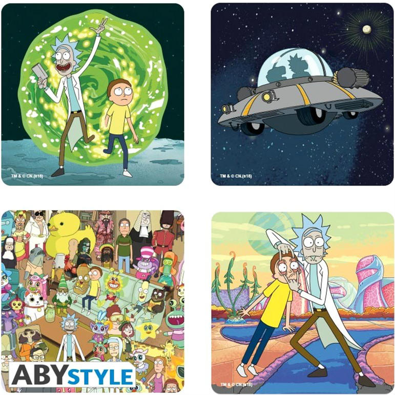 Подставки под напитки ABYstyle Rick and Morty Set 4 Coasters Generic 4 предмета (ABYCOS009)