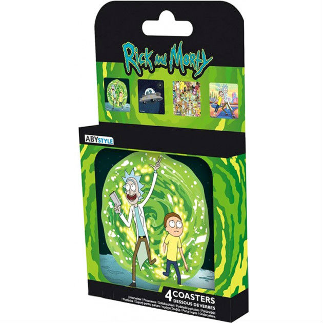 Фото Підставки під напої ABYstyle Rick and Morty Set 4 Coasters Generic 4 предмета (ABYCOS009)