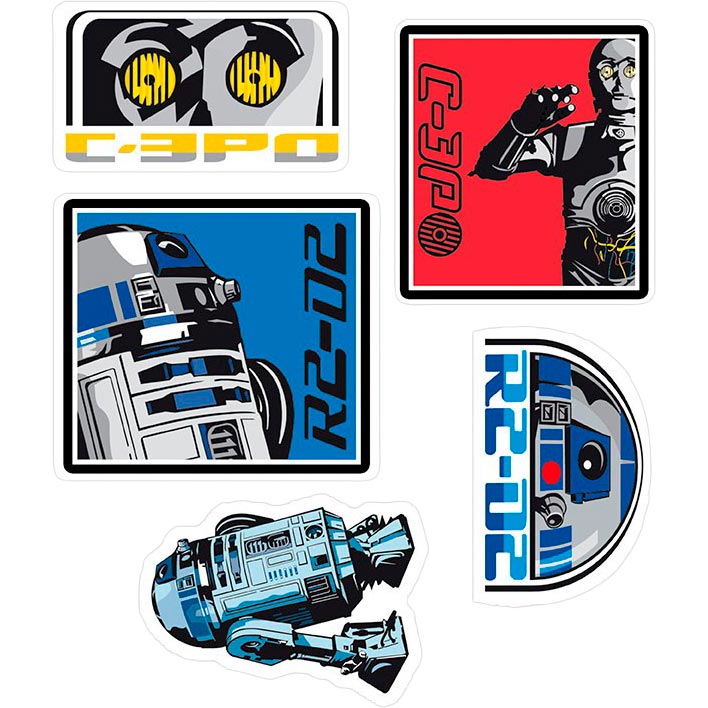 Наклейки ABYstyle Star Wars - R2-D2/C3PO (ABYDCO160) Особенности 16 х 11 см, 2 листа