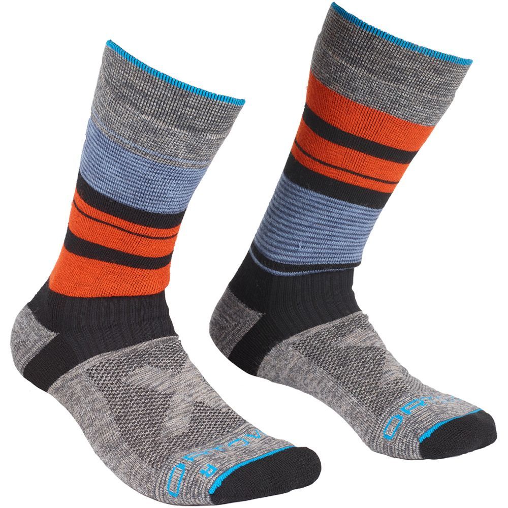 Шкарпетки ORTOVOX ALL MOUNTAIN MID SOCKS WARM M multicolour 39-41 Сірий/Помаранчевий (025.001.0124)