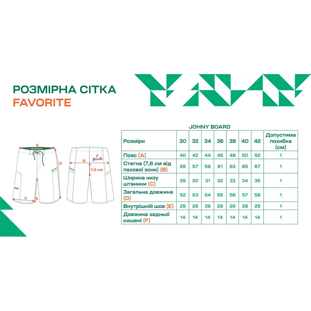 В Україні Шорти FAVORITE Johny Board shorts 38 (1693.09.31)