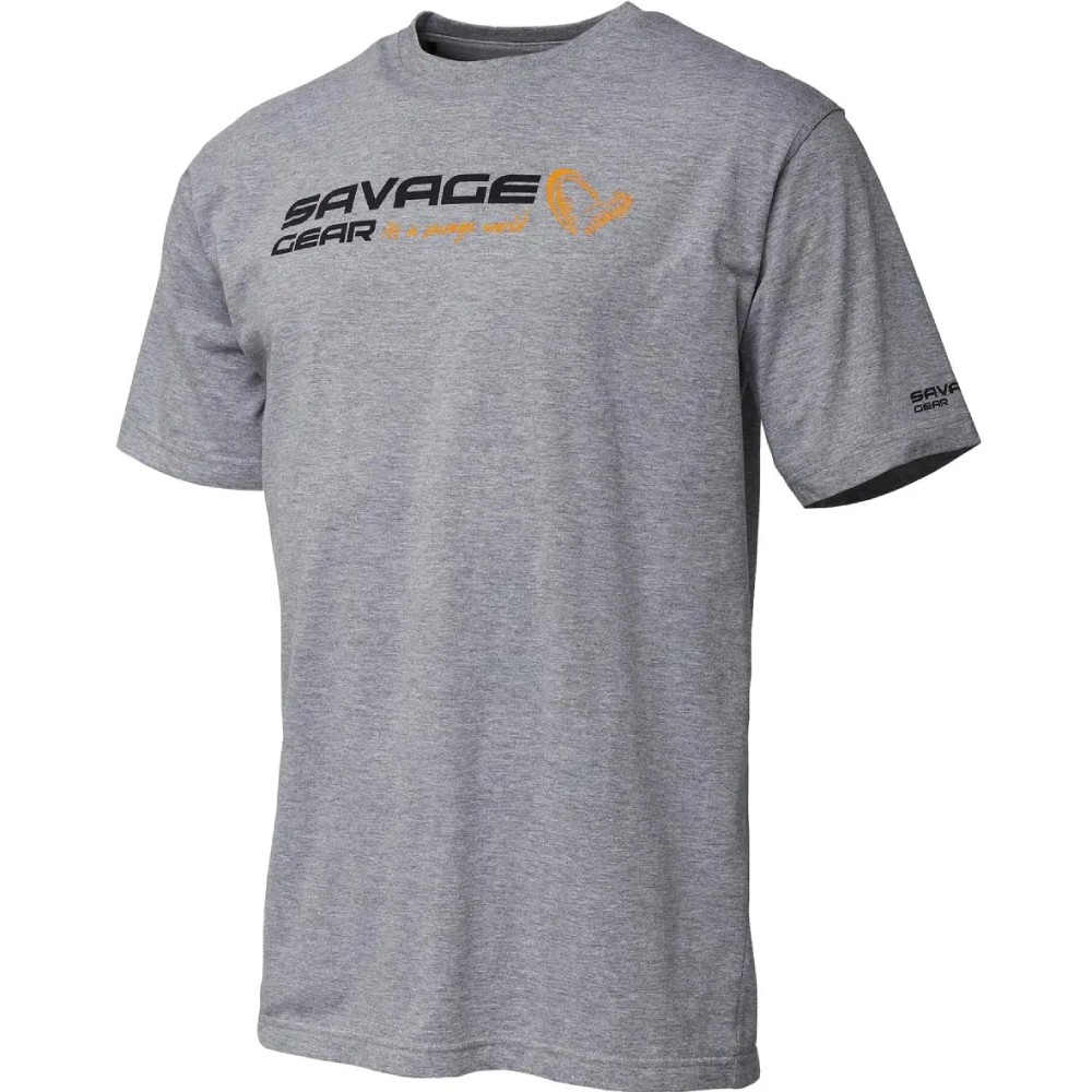 Футболка SAVAGE GEAR Signature Logo T-Shirt M Grey melange (73650)