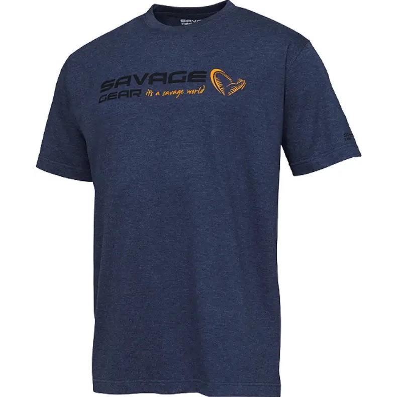 Футболка SAVAGE GEAR Signature Logo T-Shirt M Blue melange (73655)