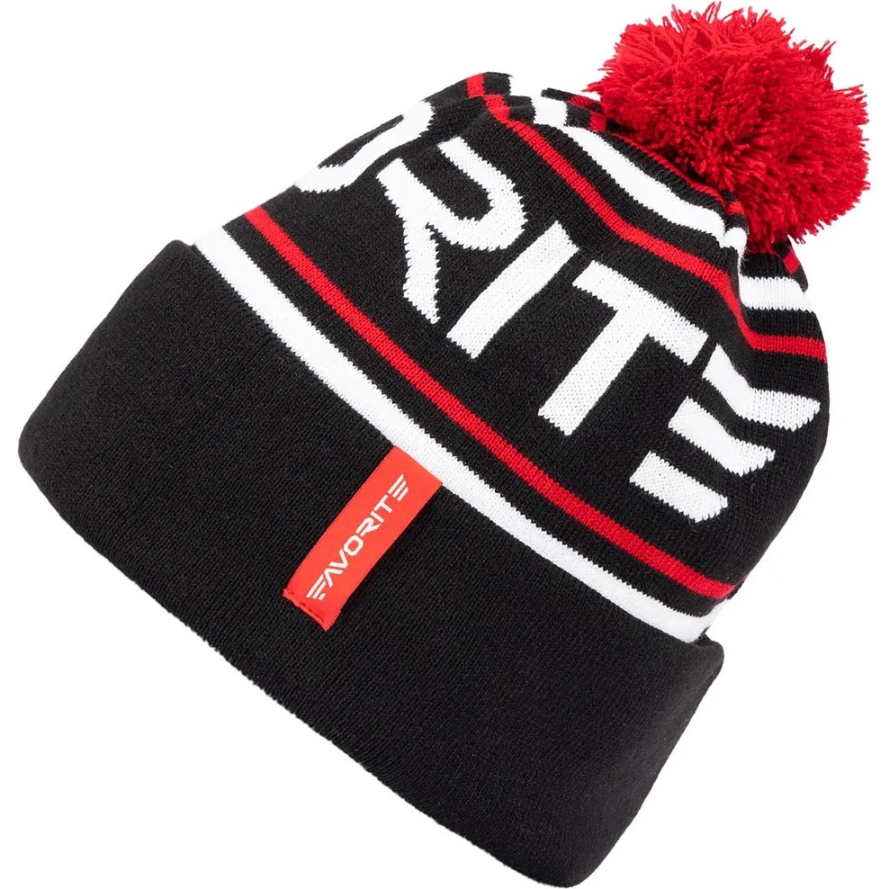 Шапка FAVORITE Pompon Hat 56 Black White Logo (1693.08.85) Стать чоловіча