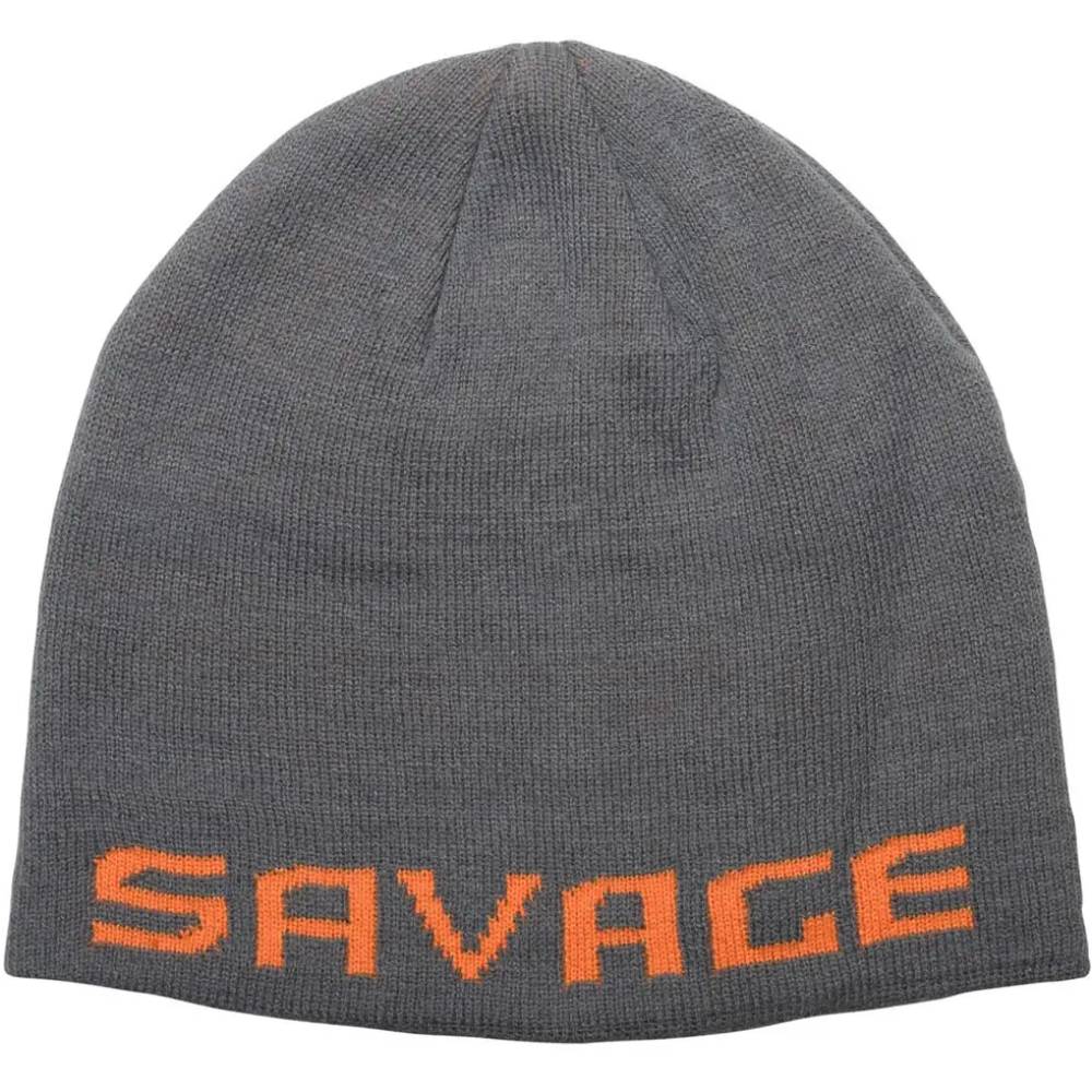 Шапка Savage Gear Logo Beanie One Size Rock Grey/Orange (73738)