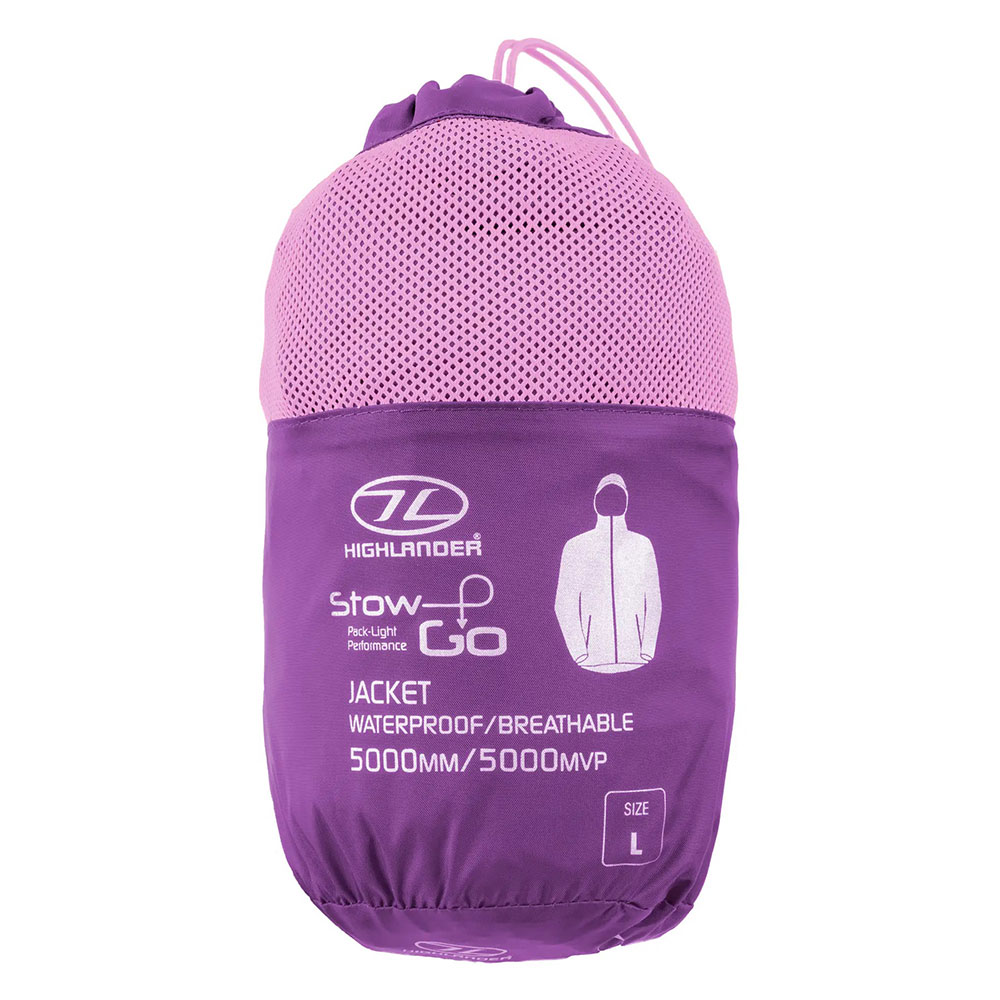 Ветровка HIGHLANDER Stow & Go Pack Away Rain Jacket Purple XL (JAC077L-PE-XL) Вид куртка