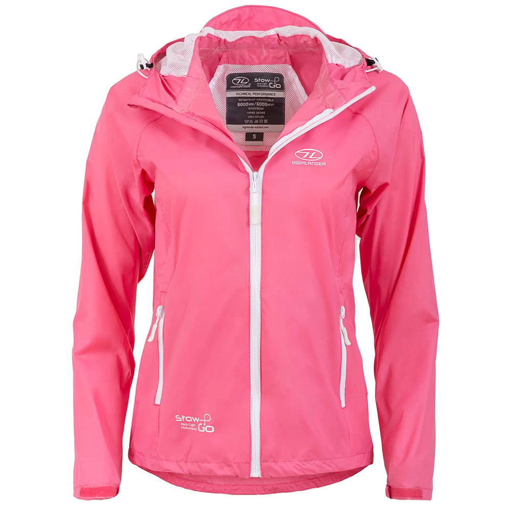 Зовнішній вигляд Вітрівка HIGHLANDER Stow & Go Pack Away Rain Jacket Pink M (JAC077L-PK-M)