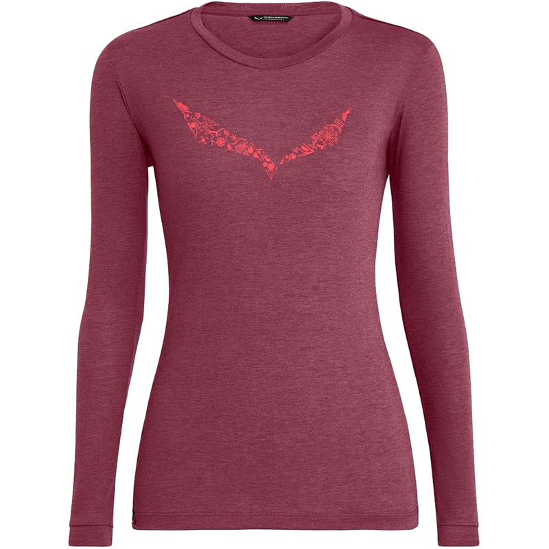 

Футболка SALEWA SOLIDLOGO DRY W L/S TEE 27341 6368 34/S Red (013.002.9338), Футболка ж SOLIDLOGO DRY W L/S TEE 27341