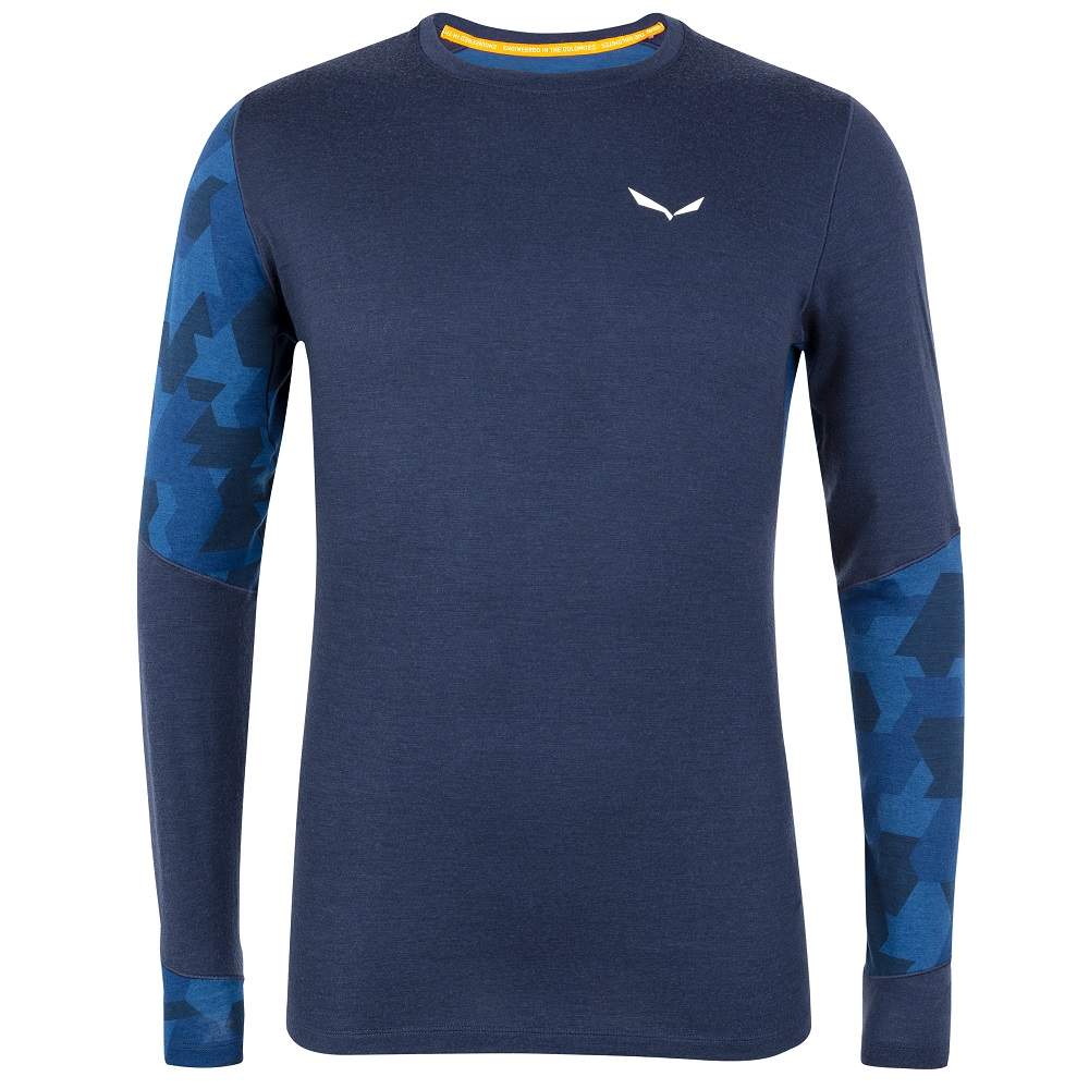 

Термофутболка SALEWA CRISTALLO WARM AMR M L/S TEE 28205 8660 46/S Blue (013.002.9582), Термофутболка ч CRISTALLO WARM AMR M L/S