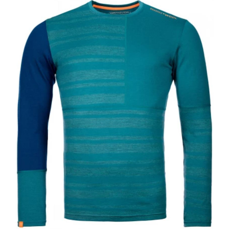 Термофутболка ORTOVOX 185 ROCK'N'WOOL LONG SLEEVE M S Turquoise (025.001.0154)