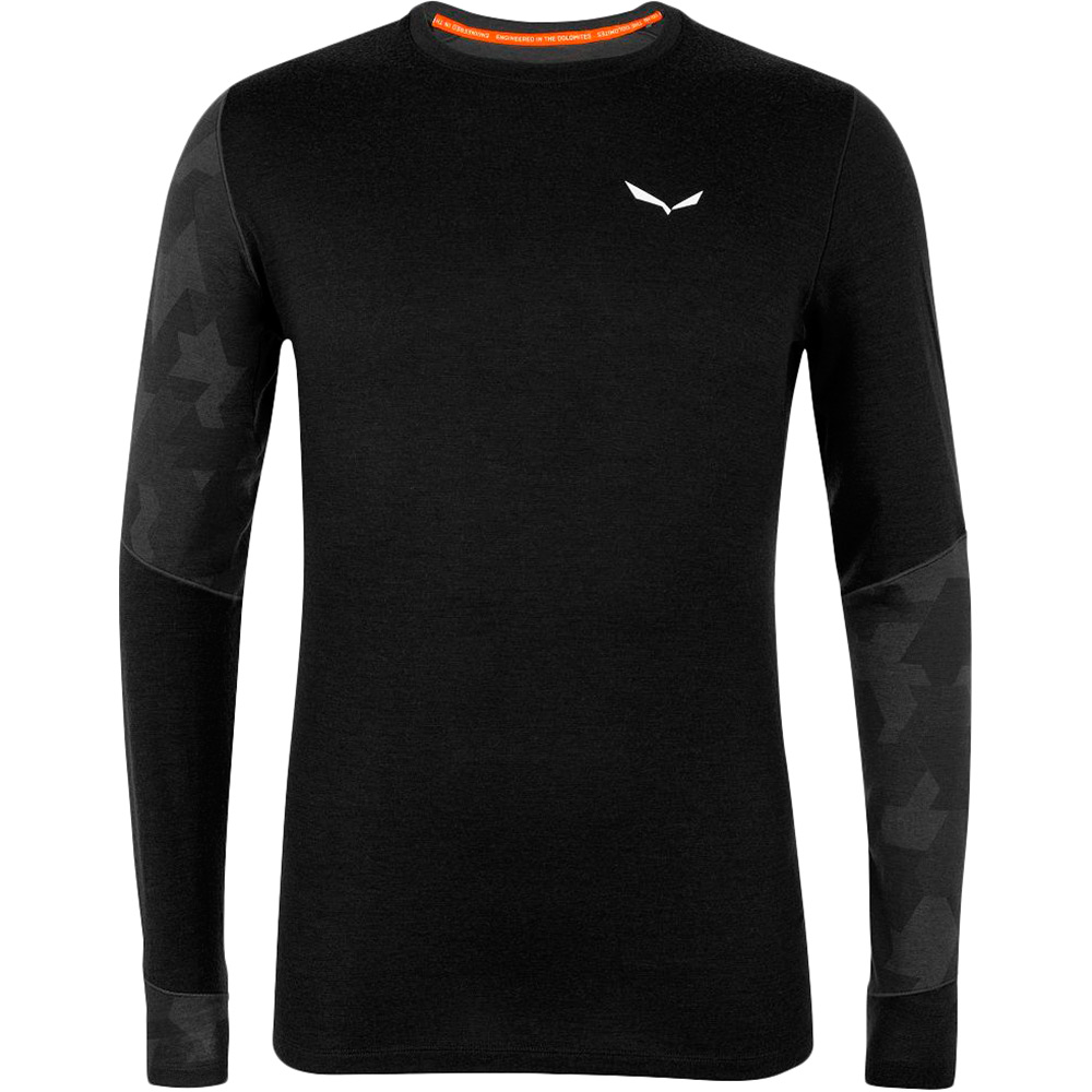 Термофутболка SALEWA CRISTALLO WARM AMR ML/S TEE 28205 0910 - 50/L Black (013.002.9416)