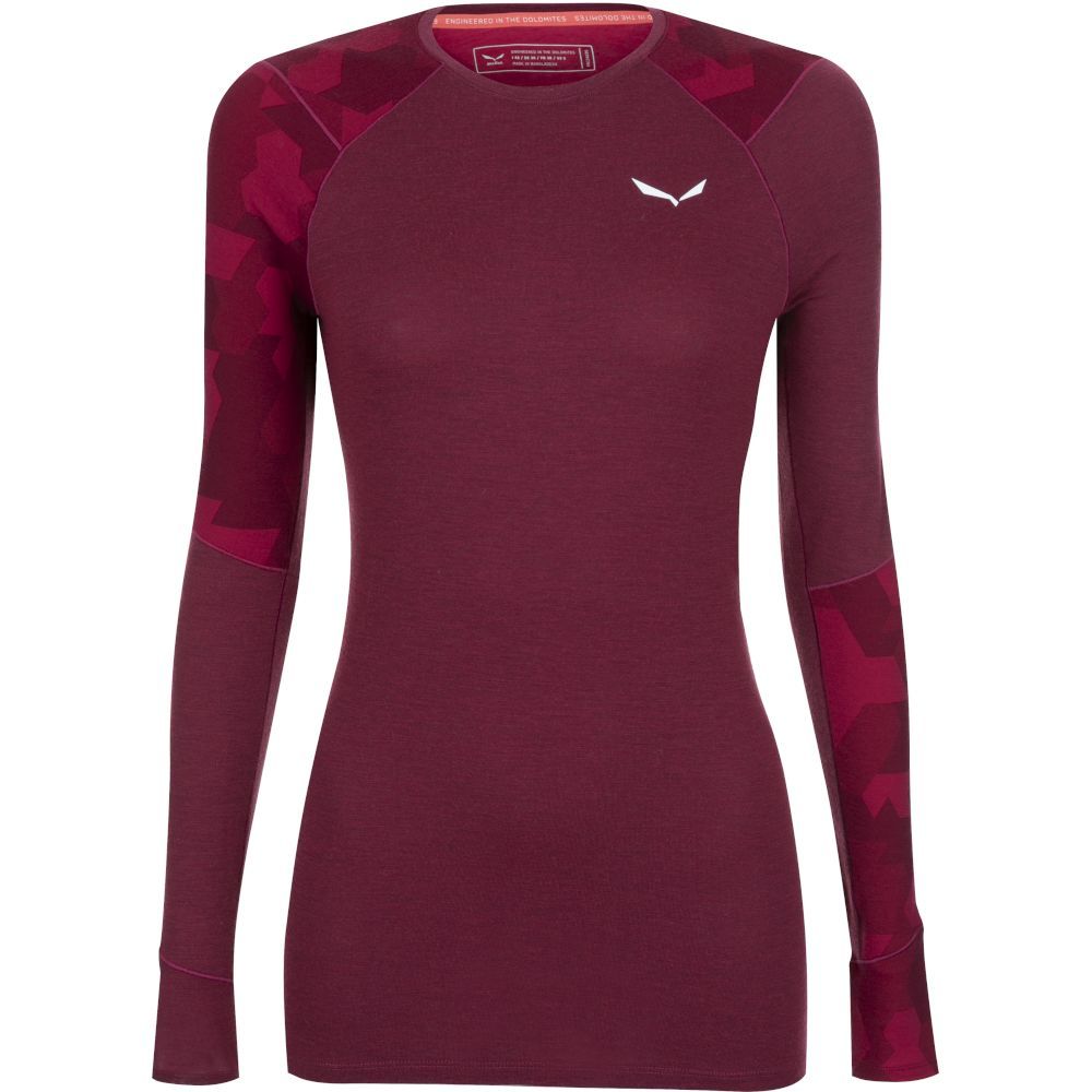 Термофутболка SALEWA CRISTALLO ARM W L/S TEE 28206 1570 - 44/38 - Burgundy (013.012.0593)