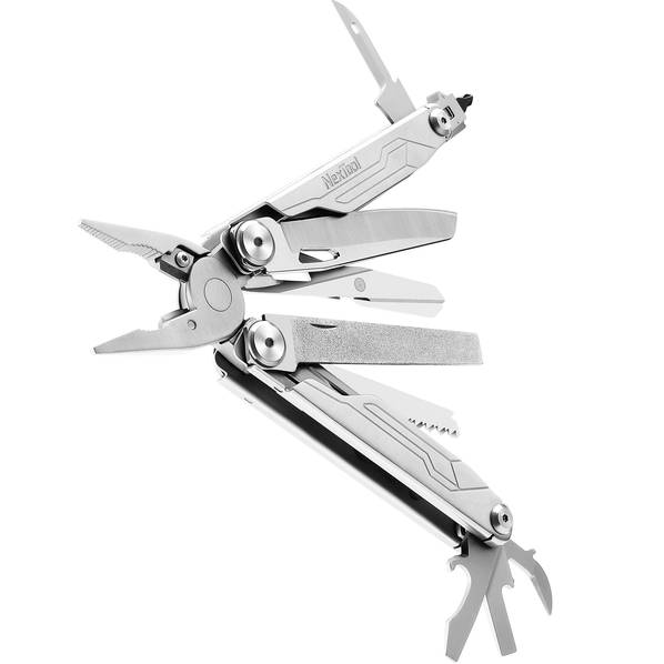 Мультитул NEXTOOL Xiaomi Flagship Сaptain Multifunctional Knife Silver 19в1 (NE20214) Инструменты в комплекте Плоскогубцы; Обычные плоскогубцы; Кусачки; Кусачки для твердой проволоки; Кусачки для многожильных проводов; Ножницы; Нож; Напильник металлический; Напильники с бриллиантовым покрытием; Пила; Консервный нож; SL5; Открыватель; Шило; инструмент для зачистки