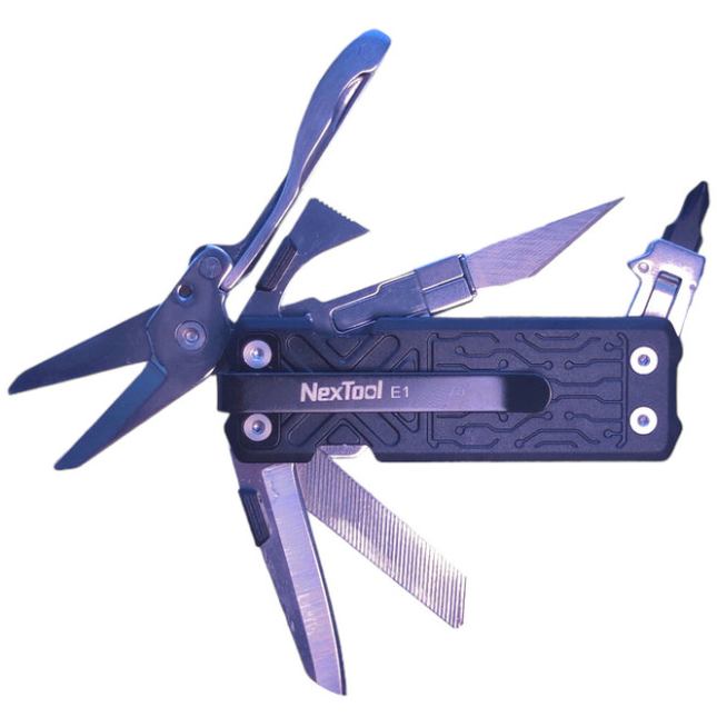 Мультитул-брелок NEXTOOL Pocket Tool E1 Black (NE20287) Мультитул-брелок NEXTOOL Pocket Tool E1 Black (NE20287) Инструменты в комплекте гвоздодер. зубило, кусачки, напильник, нож, ножницы, отвертка, открывалка, пила, пилка для ногтей, плоскогубцы, с ключами