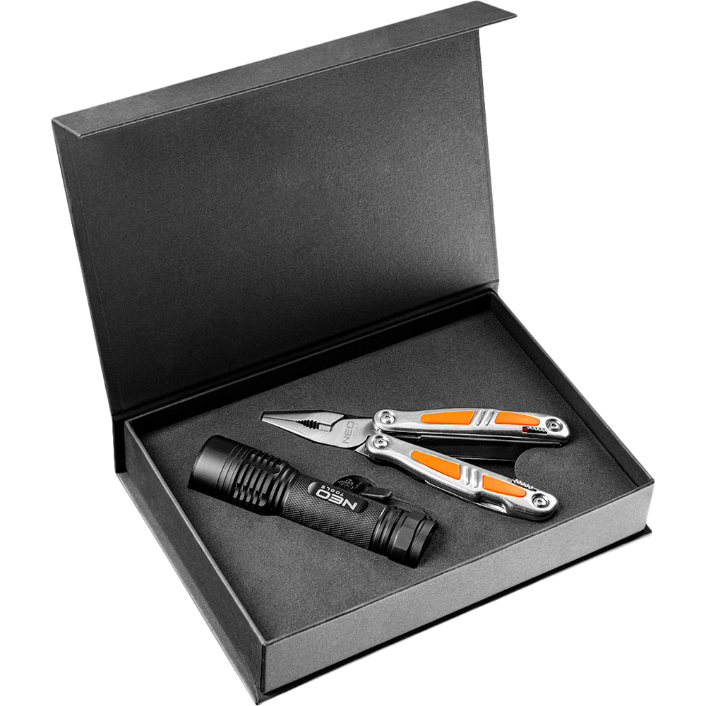 

Набор подарочный NEO Tools (63-029), Набор подарочный фонарик 99-101, мультитул 01-028