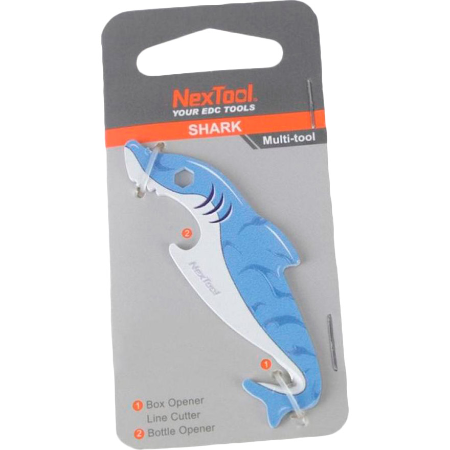 Мультитул-брелок NEXTOOL EDC box cutter Shark Blue (KT5521Blue) Инструменты в комплекте открывалка для бутылок, стропорез/инструмент для открытия коробок