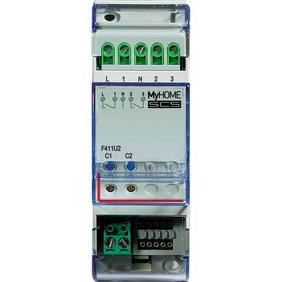 

Активатор LEGRAND Bticino MyHome SCS 2-канальный DIN (F411U2), Bticino MyHome SCS Активатор 2-канальний DIN