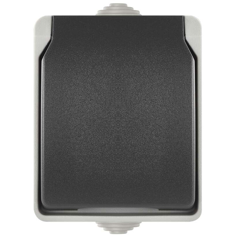 Розетка наружная EMOS A1396 серая IP44 Цвет серый