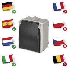 Розетка наружная EMOS A1396 серая IP44