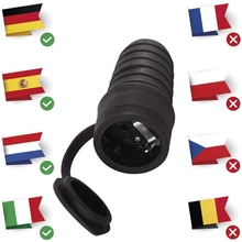 Розетка пересносная EMOS IP44 SCHUKO Black (P0049)