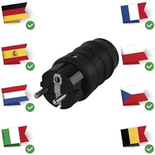 Вилка прямая EMOS IP44 SCHUKO Black (P0050)
