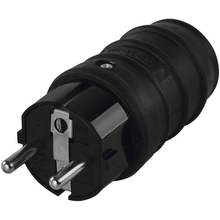 Вилка прямая EMOS IP44 SCHUKO Black (P0050)
