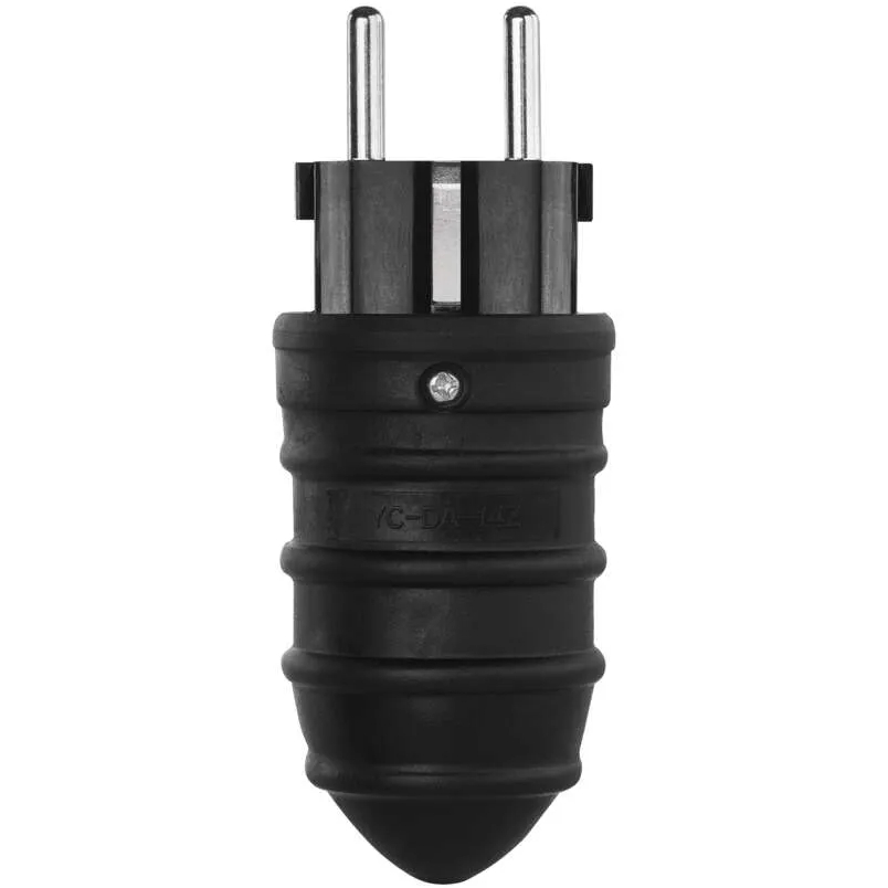 Вилка прямая EMOS IP44 SCHUKO Black (P0050) Цвет черный