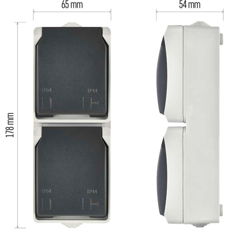 Фото Розетка EMOS 16A/250V Grey/Black (A1396.3)